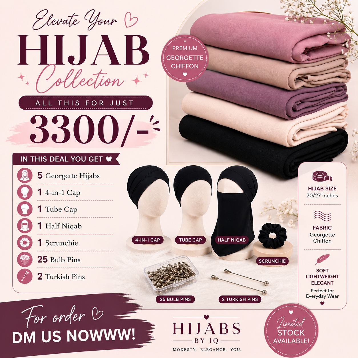 Elegant Hijab Bundle — Only Rs. 3300 💖