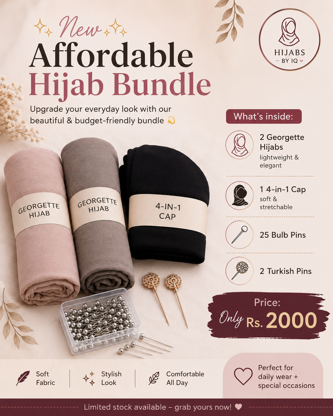 Elegant Hijab Bundle — Only Rs. 2000 💖